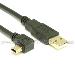USB 2.0 A to Left Angle Mini-B cable