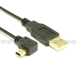 Ultra-Thin USB 2.0 Cable (A to Left Angle Mini-B)