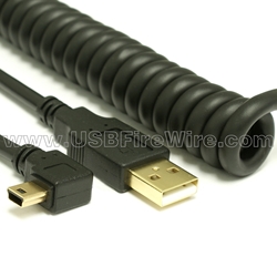 USB 2.0 A to Right Angle Mini-B Cable