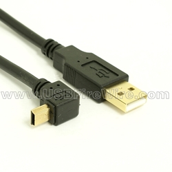 USB 2.0 A to Up Angle Mini-B Cable