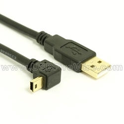 USB 2.0 A to Down Angle Mini-B Cable