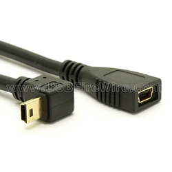USB 2.0 Down Angle Mini-B Extension Cable