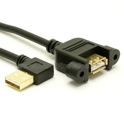 USB Angled Extension w/panel connector