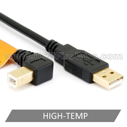 USB 2.0 A to Right Angle B Cable - High-Temp
