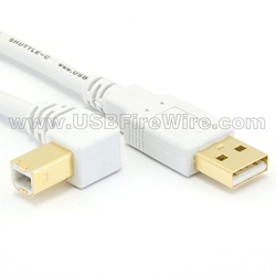 USB 2 Right B to A <br>(White Cable)