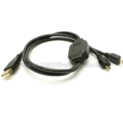 Dual Micro USB Splitter Cable