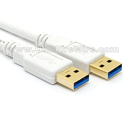 USB 3 A Male to A Male - White