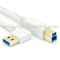 usb 3 right angle a male to straight b male white cable