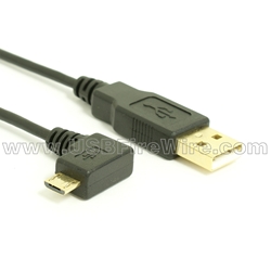 Ultra-Thin USB 2.0 Cable (A to Right Angle Micro-B)
