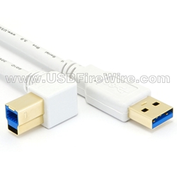 usb 3.0 cable - a to right angle - white cable