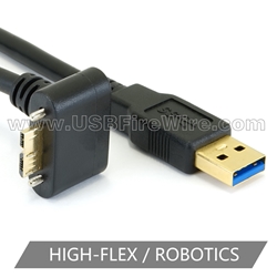 USB 3.0 A to Down Locking Micro-B - High-Flex