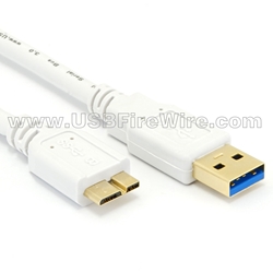 USB 3 Micro-B to A<br> (White Cable)