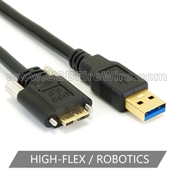 USB 3 Locking Micro-B to A<br> (High Flex)