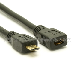Micro USB Male to Female Extension Cable