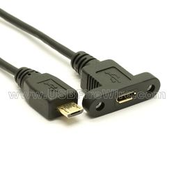 USB 2.0 Micro-B to Panel Mount - Ultra-Thin