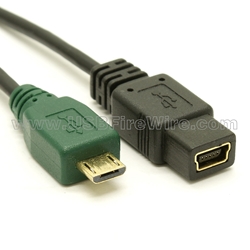 USB 2.0 Micro-B to Mini-B Adapter - Ultra-Thin