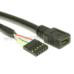 USB 2.0 Micro-B Female to Header Connector