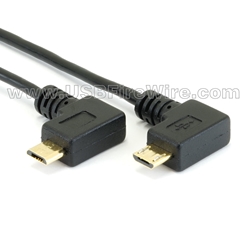 USB 2 Ultra-Thin Cable - Right Micro-B Male to Left Micro-B Male - 5wire
