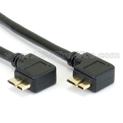 USB 3.0 Cable - Double Left Angle - Micro-B