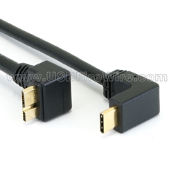 USB 3.1 Cable - Up Angle Micro-B to C